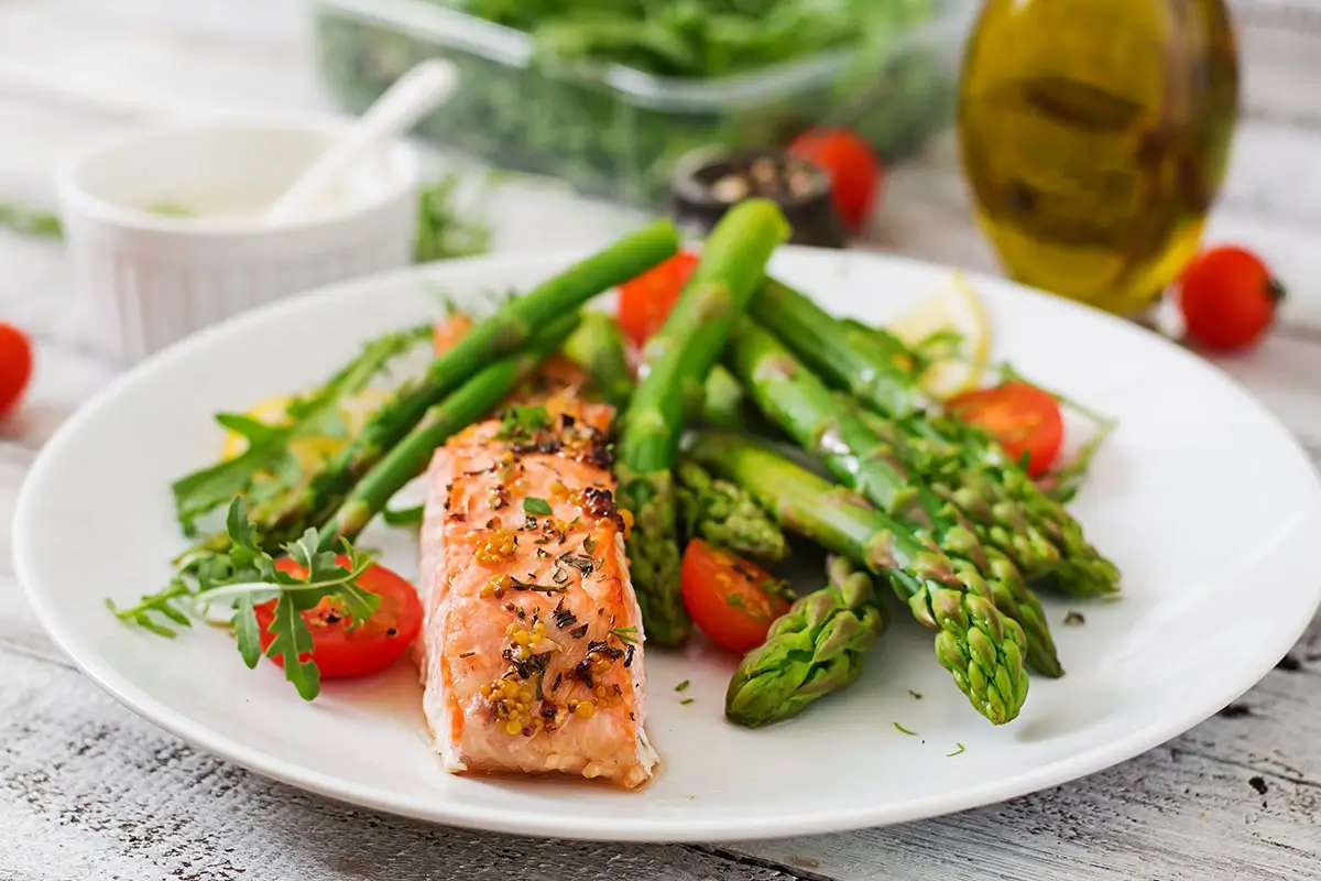 Baked Salmon with Greens