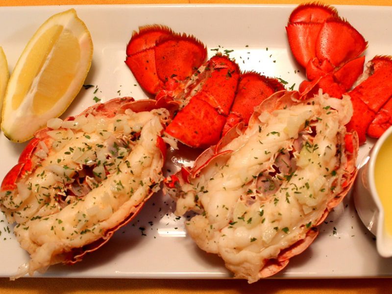 Steamed lobster