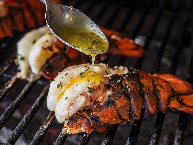 Grilled Lobster Tails with Lemon Garlic Butter